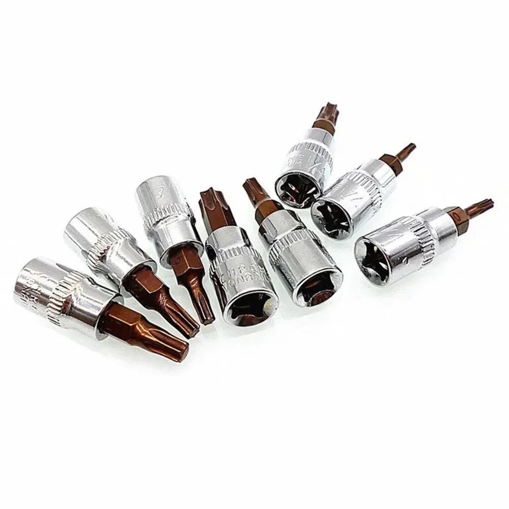 Embout de tournevis Torx 1/4 pouces, douille d'entraînement, adaptateur de clé à douille à cliquet, 