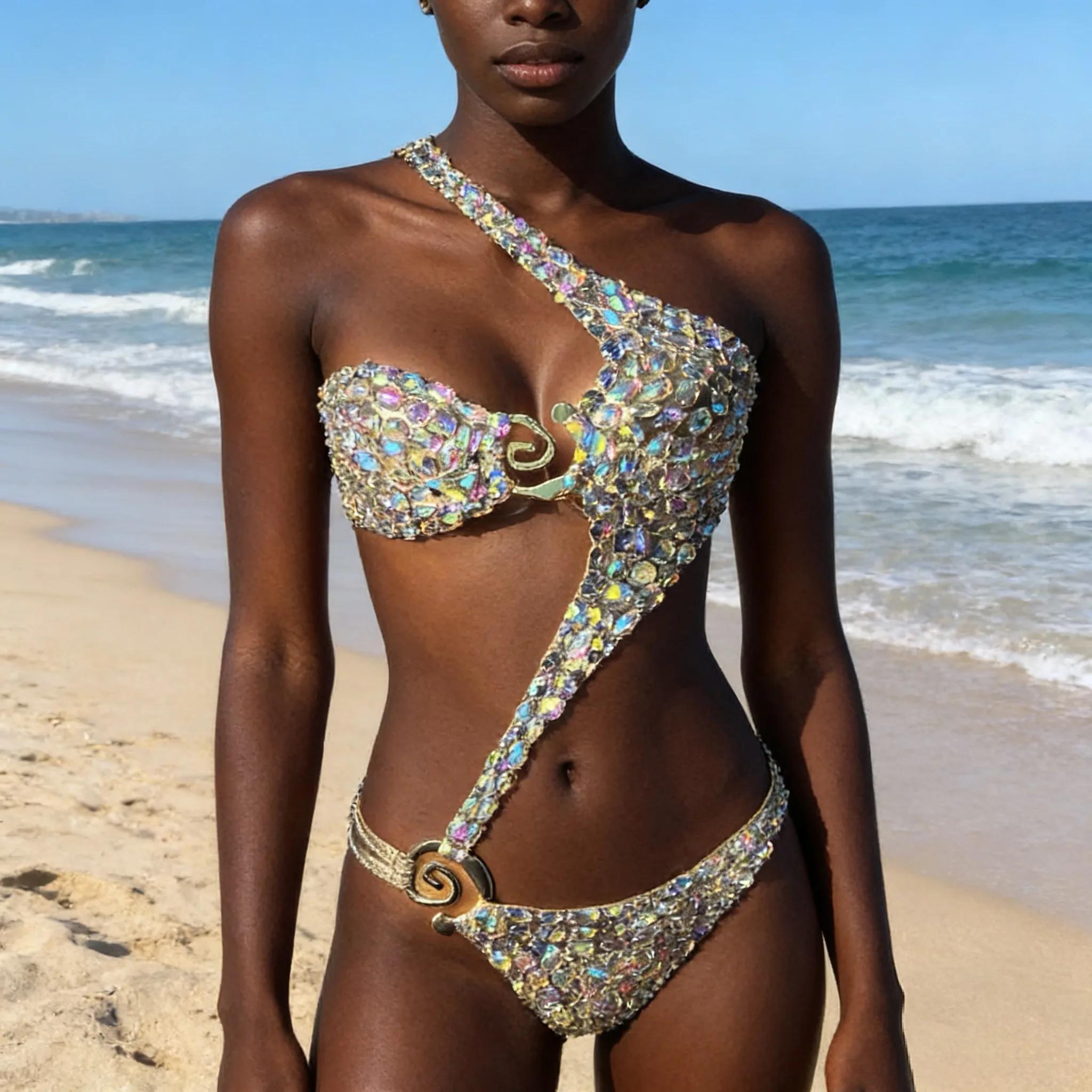 2025 nouvelle mode maillot de bain bar bikinidiamond bikini barre de cristal bikini maillot de bain 