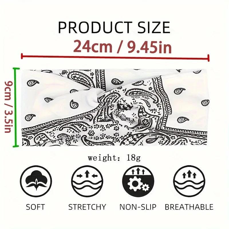 Nouveau Bandeau de Yoga pour Femme, Bandeau Croisé Imprimé Style Européen et Américain, Accessoire d