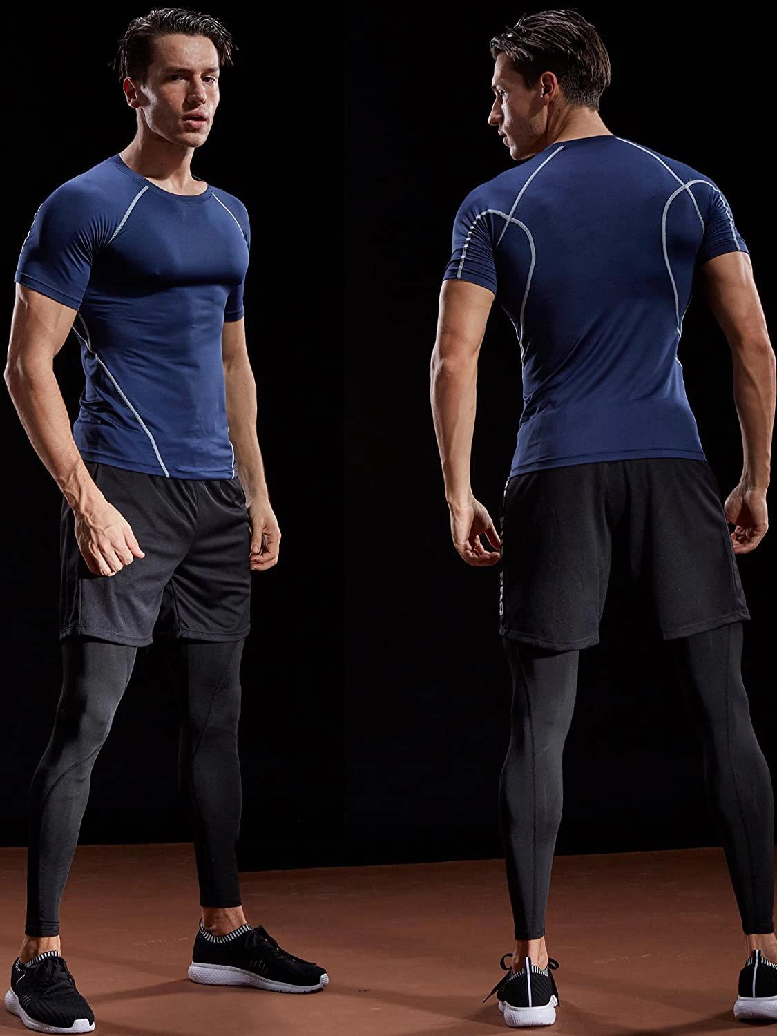 2025 Compression T-shirt hommes vêtements de Sport d'été course T-shirt élastique séchage rapide Spo