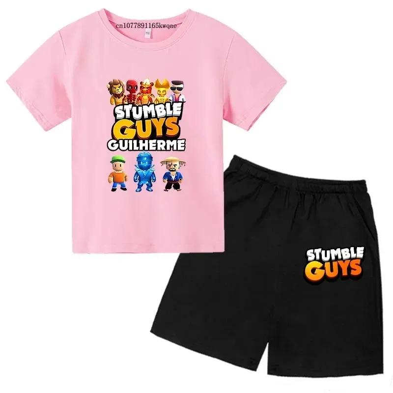 T-shirts à manches courtes + pantalons pour garçons et filles de 3 à 13 ans, 2 pièces, tenues d'été 