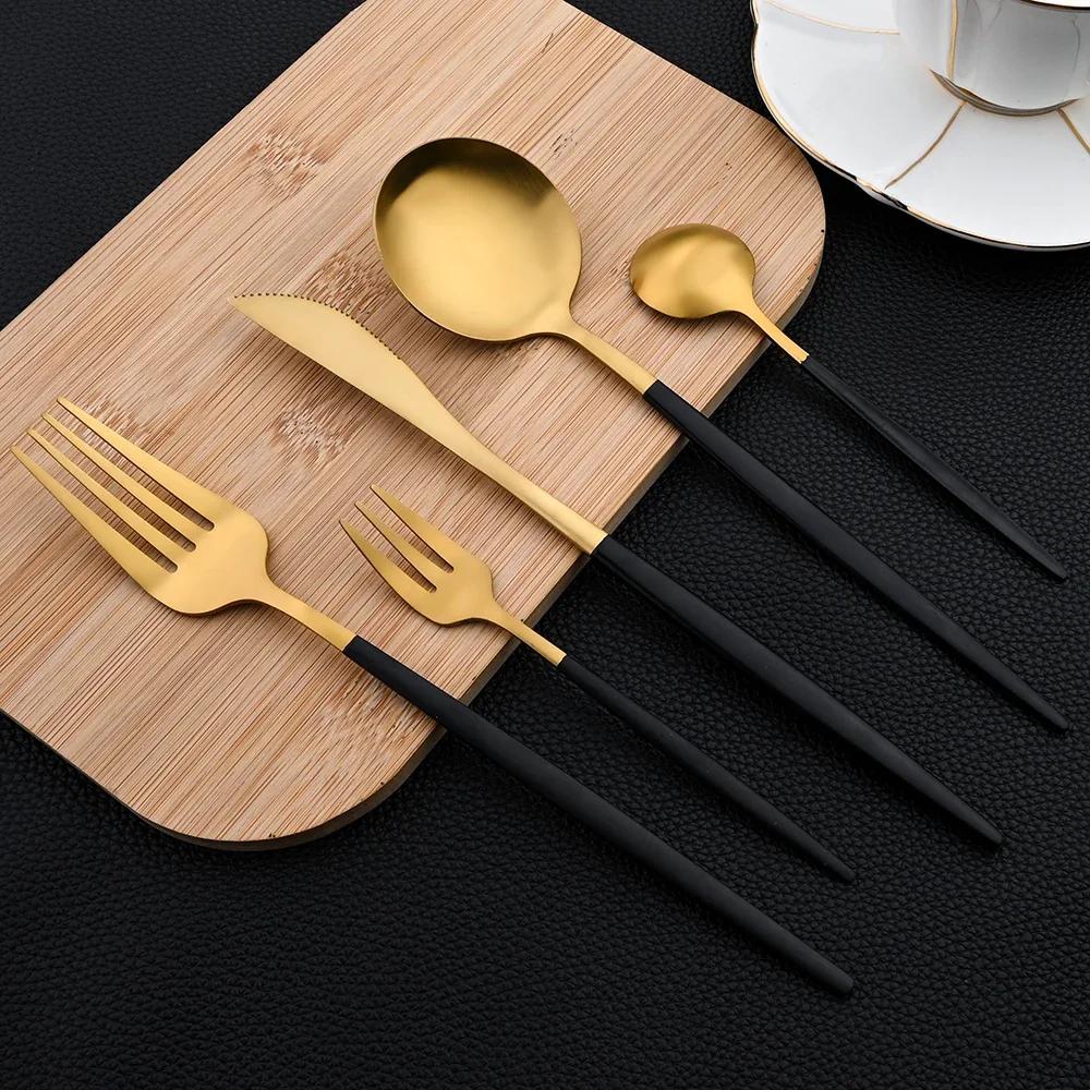 30 pièces ensemble de vaisselle en acier inoxydable couverts mat fourchette cuillère couteau ensembl