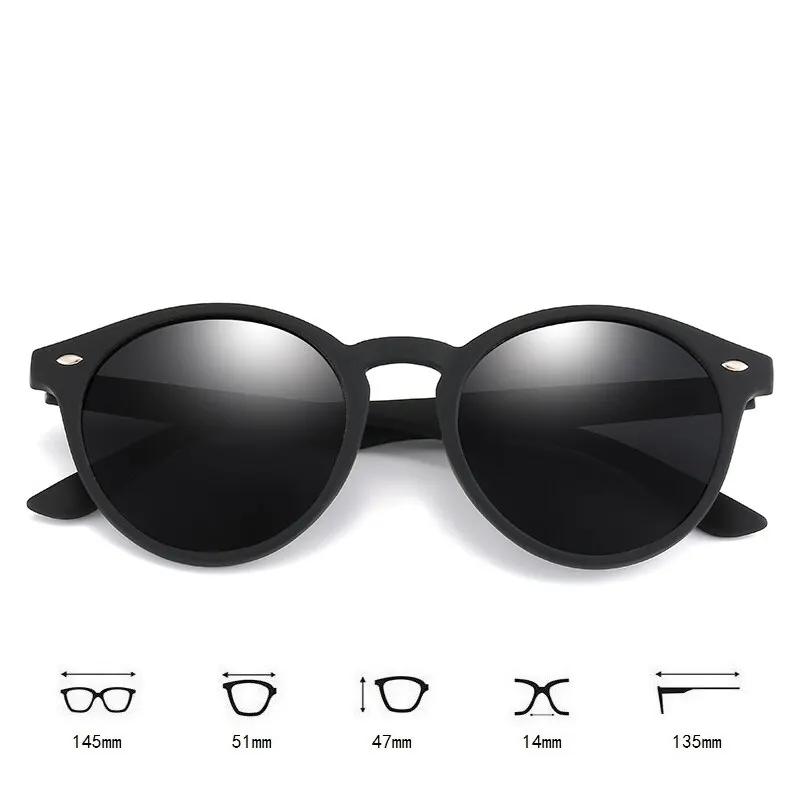 Lunettes de soleil rondes tendance pour femmes et hommes, style classique vintage, pour la conduite 