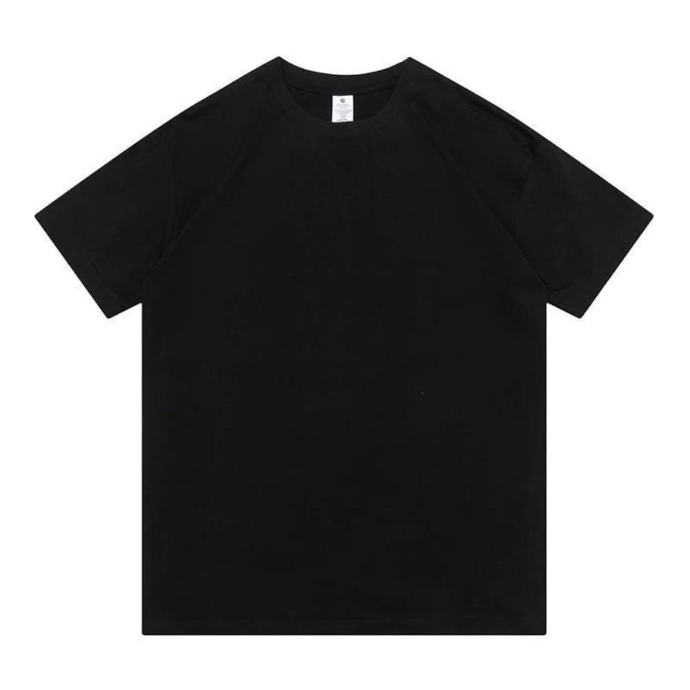 T-shirts à col petit hommes 350gsm coton couleur unie homme T-shirt à manches courtes printemps été 