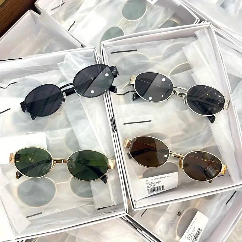 Lunettes de soleil de Protection solaire rétro Steampunk, Vintage, ovales en métal pour femmes, clas
