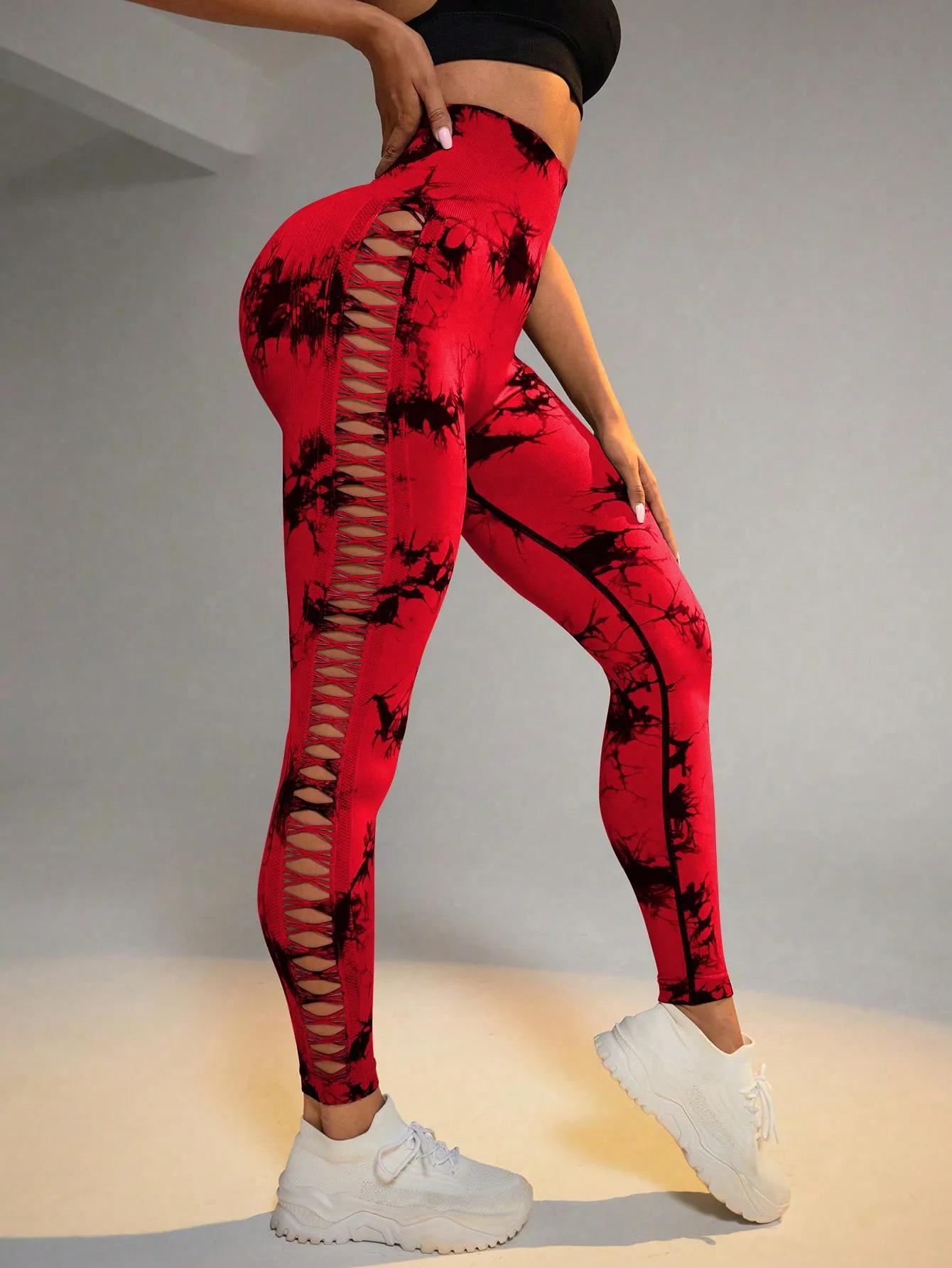 Leggings sans couture Tie Dye pour femmes, pantalons de Yoga taille haute, collants élastiques frois