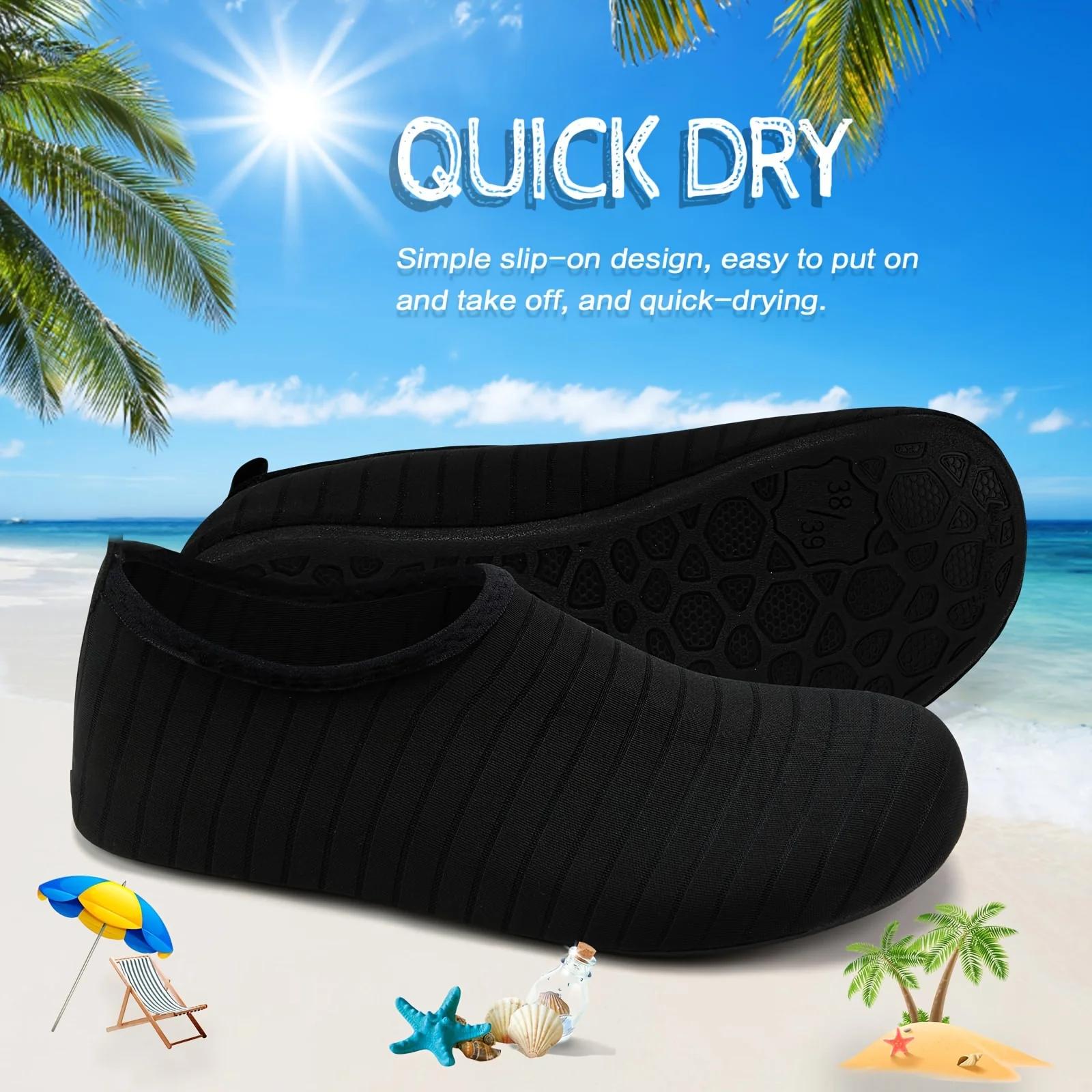 1 paire de chaussures d'eau pour femmes, chaussettes pieds nus, antidérapantes, à séchage rapide, po