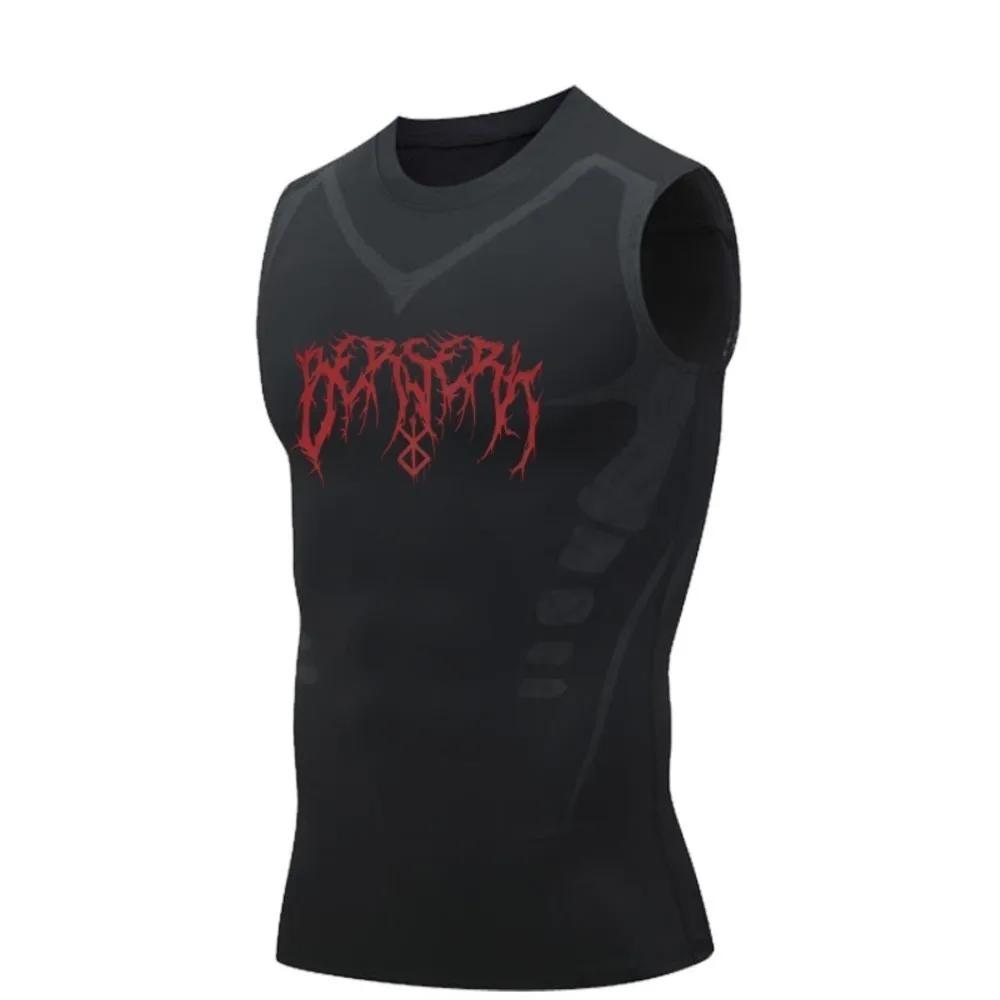 Chemise sans manches à Compression pour hommes, gilet de Sport, Fitness, basket-ball, Manga, débarde
