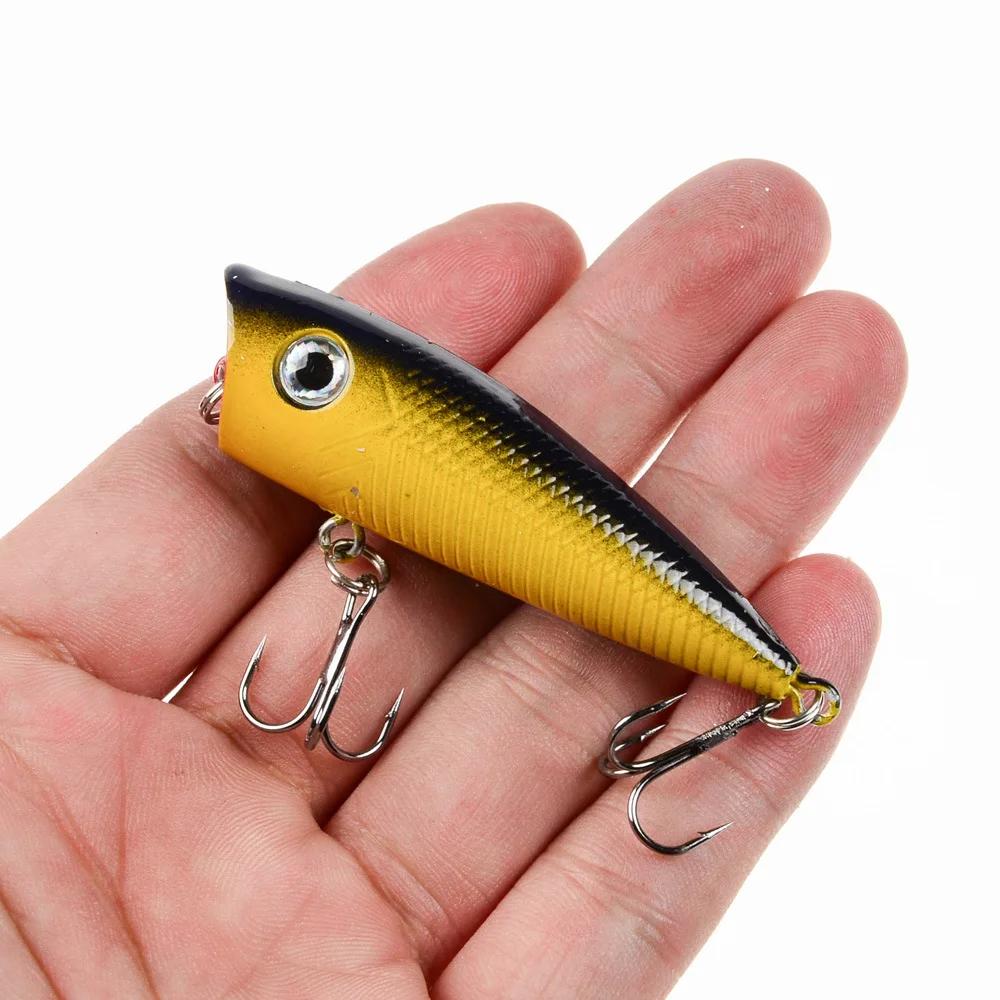 1pc Popper leurre de pêche 6 cm/6.5g appât dur artificiel Topwater bar truite brochet Wobbler matéri