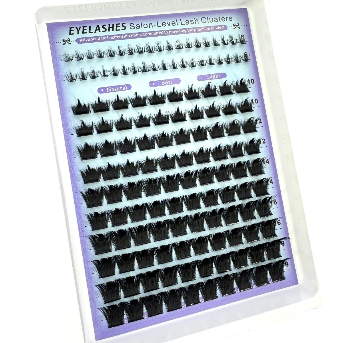 Kit de grappes de cils semblables à un salon avec pointes, bricolage, courbe D, Kit d'extensions de 