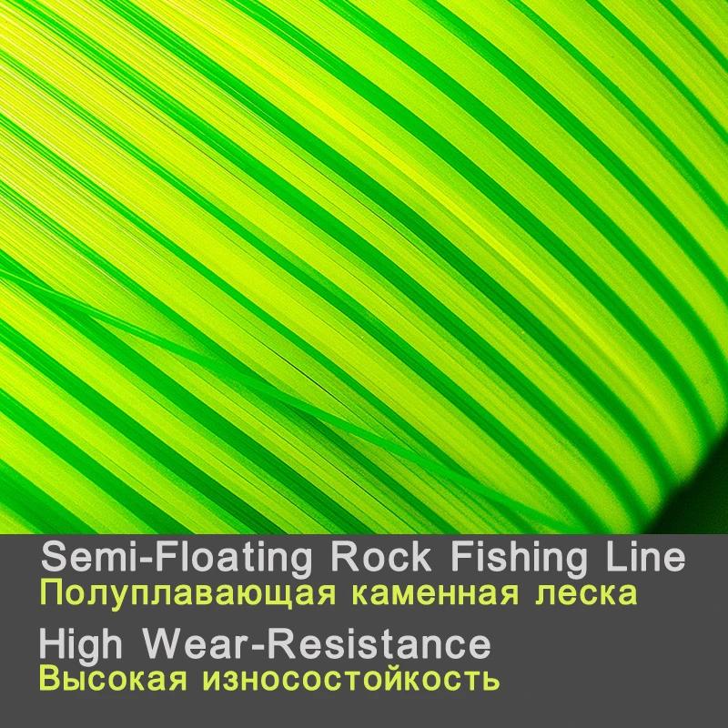 Ligne de pêche semi-flottante de 500m, Monofilament Double couleur, ligne de pêche en roche, résista