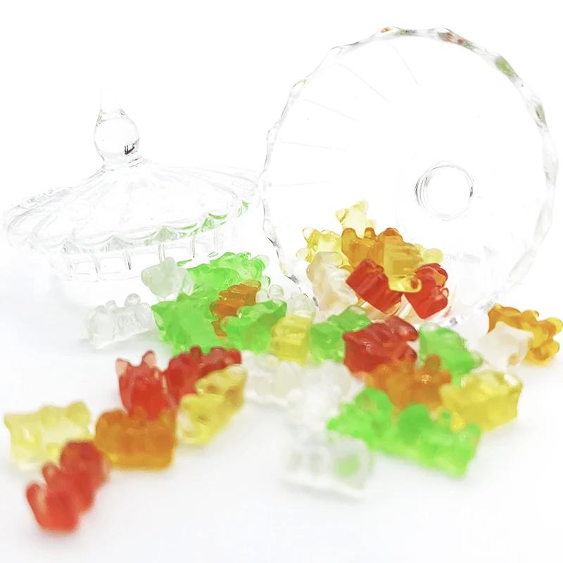Mini ours coloré en résine, 20 pièces, artisanat de bricolage, décoration de bonbons pour maison de 