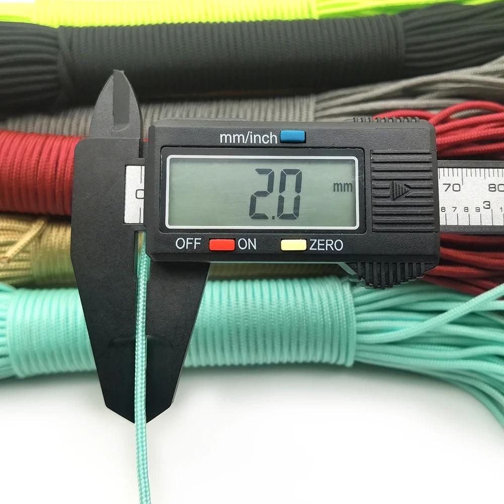 Diamètre 2mm 100 mètres corde rouge profond corde de Parachute lanière corde escalade Camping équipe