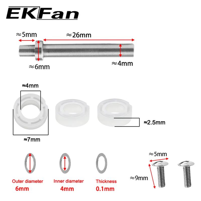 Ekfan – roulements en plastique d'essieu en acier inoxydable de 4mm, 7x4x2.5MM, pour moulinet de bas
