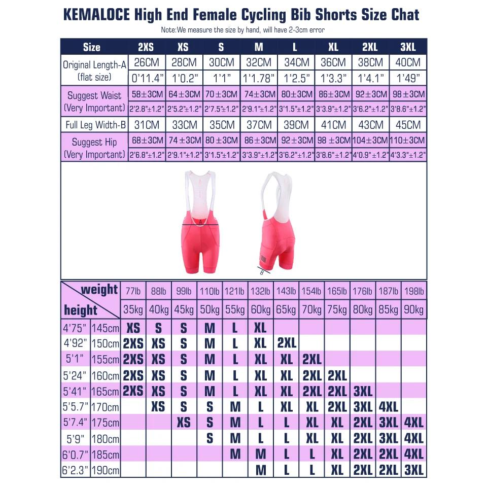 KEMALOCE-Cuissard à bretelles de cyclisme pour femme, rose uni et noir, short de vélo rembourré en g