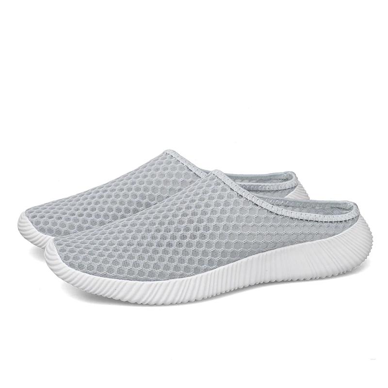 Chaussures d'été pour femmes, demi-pantoufles, chaussures en maille unisexes pour femmes, mode intér