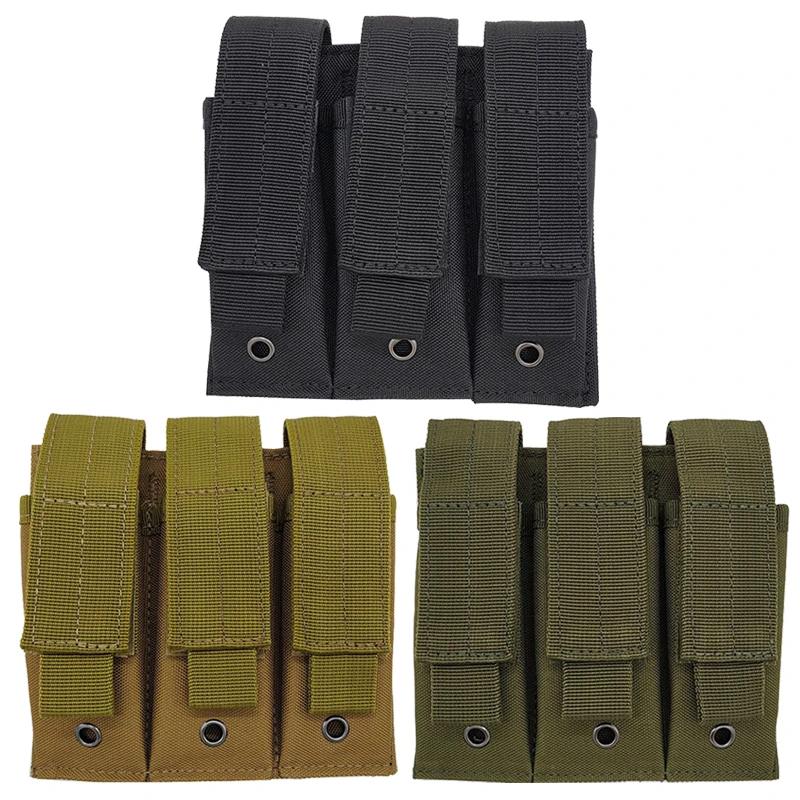 Pochette tactique Molle pour pistolet Triple, étui d'extérieur ouvert simple Double 9mm pour magazin