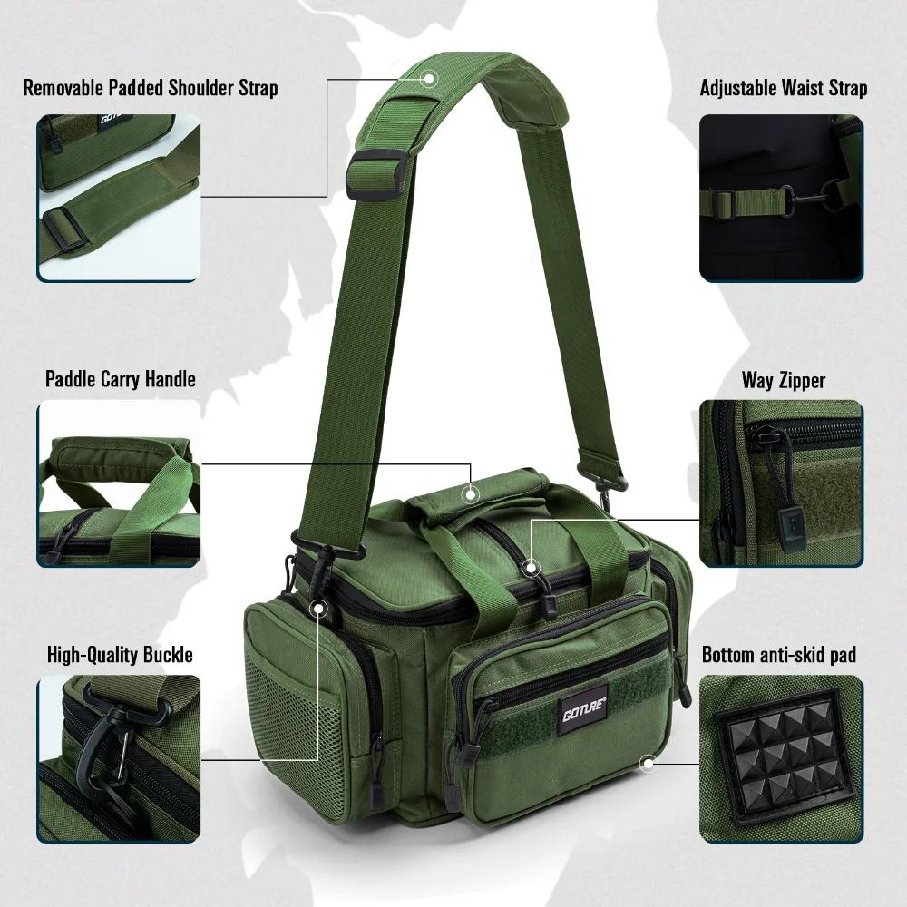 Goture – sacs de pêche à bandoulière en tissu Oxford 600D, sacs de rangement durables de grande capa