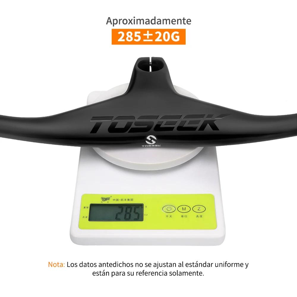 Guidon intégré carbone TOSEEK VTT 28.6mm -17° tige 660-800mm réglable pour vélo tout terrain