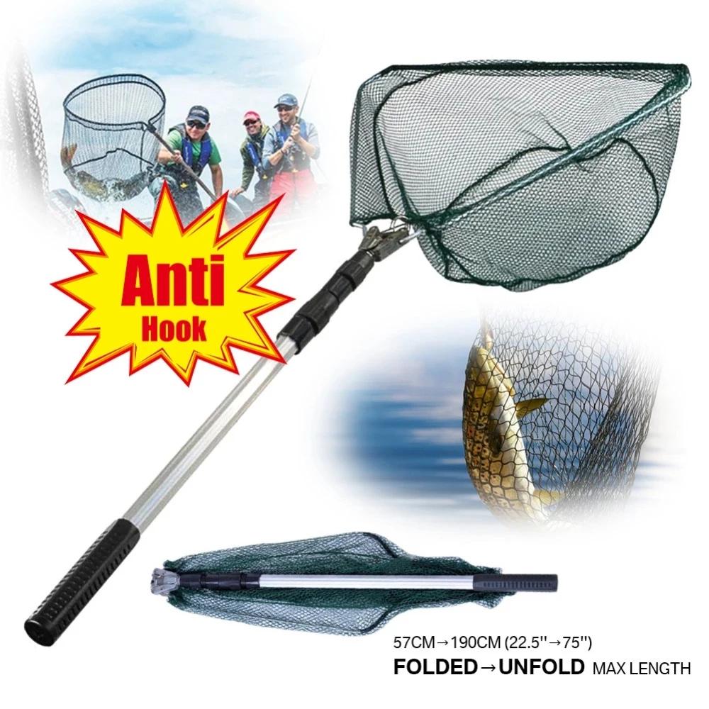 190cm 92cm 55cm filet d'atterrissage télescopique pliant canne à pêche extensible mouche carpe cours
