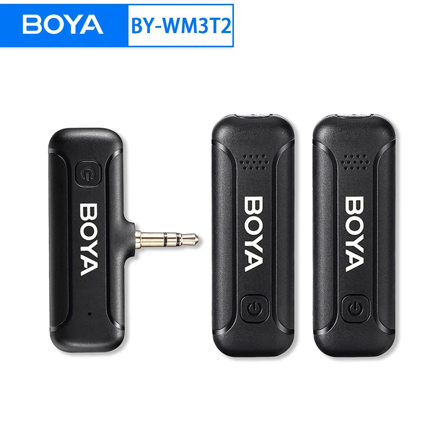 BOYA BY-WM3T2-M2 Sans Fil Lavalier Revers 3.5mm TRS Réduction du Bruit Microphone pour IL, Nikon, So