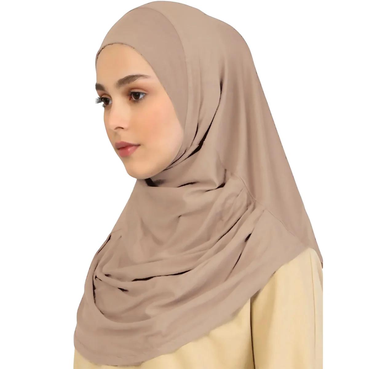 Foulard en chanvre de couleur unie pour femmes, prêt à l'emploi, couvre-cou, Hijabs de sport, châles