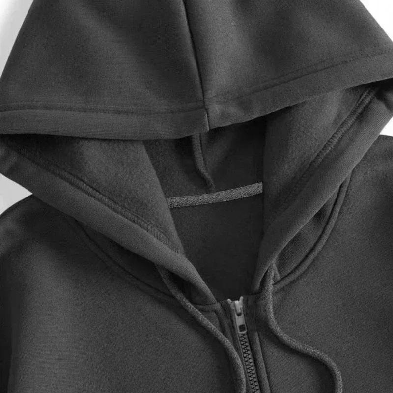 Sweat-shirt gothique en coton pour hommes et femmes, style américain, fermeture éclair, Vintage, pol