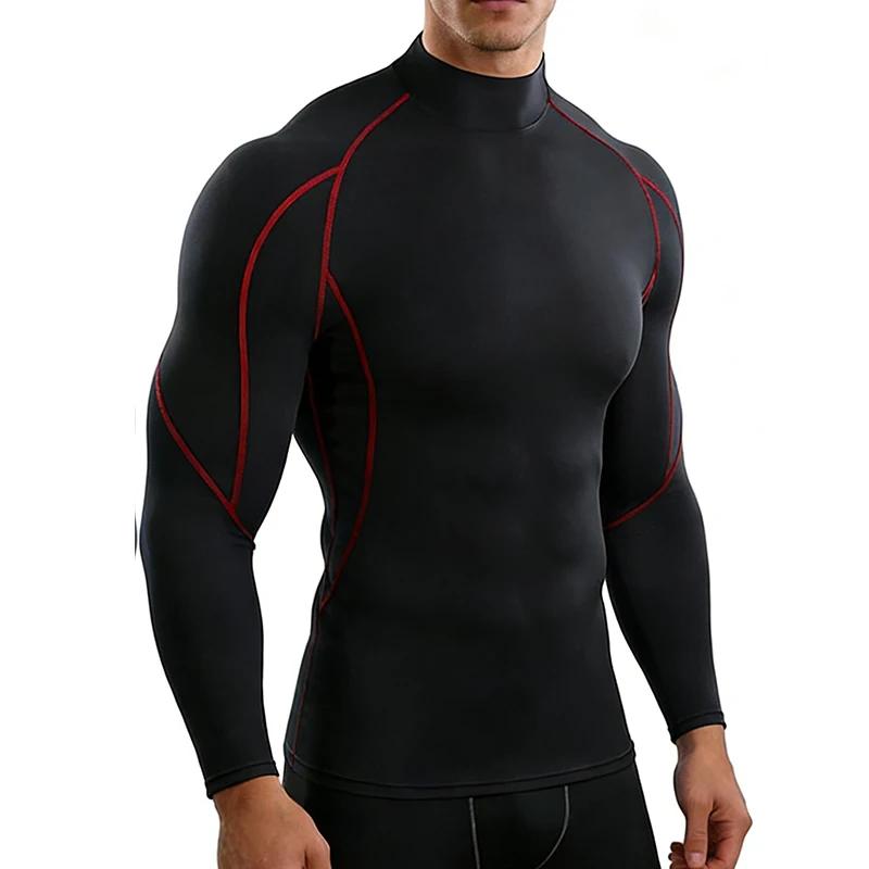 T-shirt de course pour homme, à séchage rapide, pour musculation, sport, manches longues, haut de co