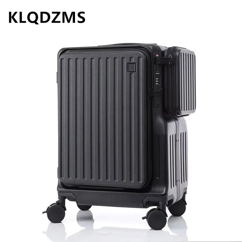 KLQDZMS Sac de cabine pour ordinateur portable 20 pouces en ABS+PC, valise multifonctionnelle à ouve