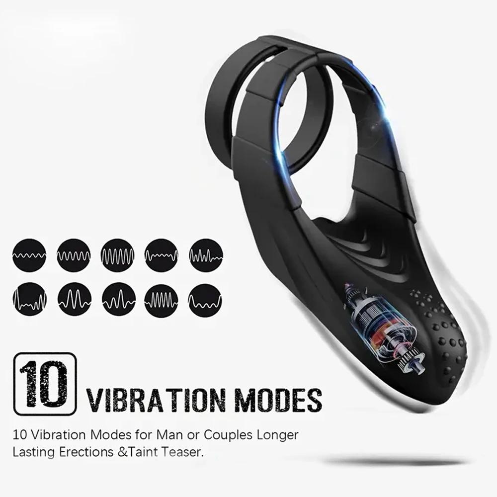 Anneau pénien vibrant avec vibrateur clitoridien pour hommes, anneau de pénis, silicone médical, jou