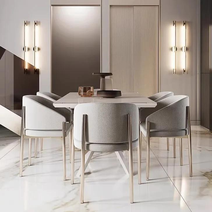 Chaise de salle à manger, simple, moderne, luxe léger, dossier, italien, restaurant, haut de gamme
