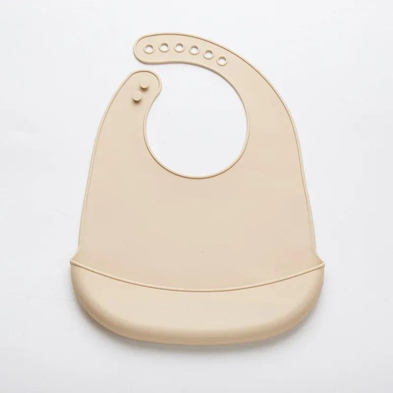 Bavoir bébé réglable imperméable bavoirs bébés doux comestible Silicone nouveau-né salive dégoulinan