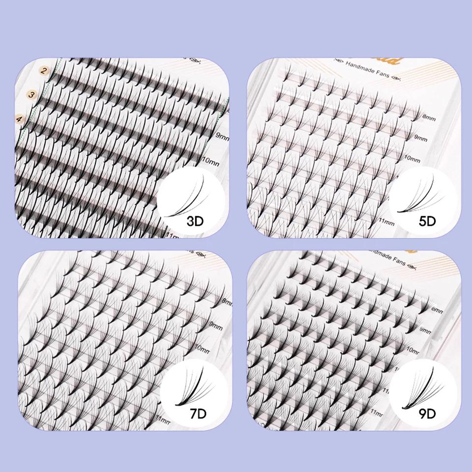 AGUUD cils vaporeux préfabriqués russie ventilateurs de Volume Extension de cils 3D/5D/7D/9D Sandwic