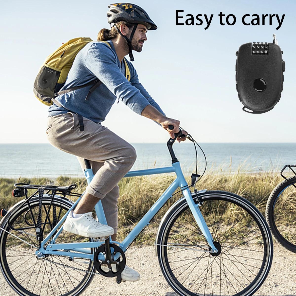 Mot de passe casque mot de passe roue outil de verrouillage codé 4 chiffres serrure télescopique câb