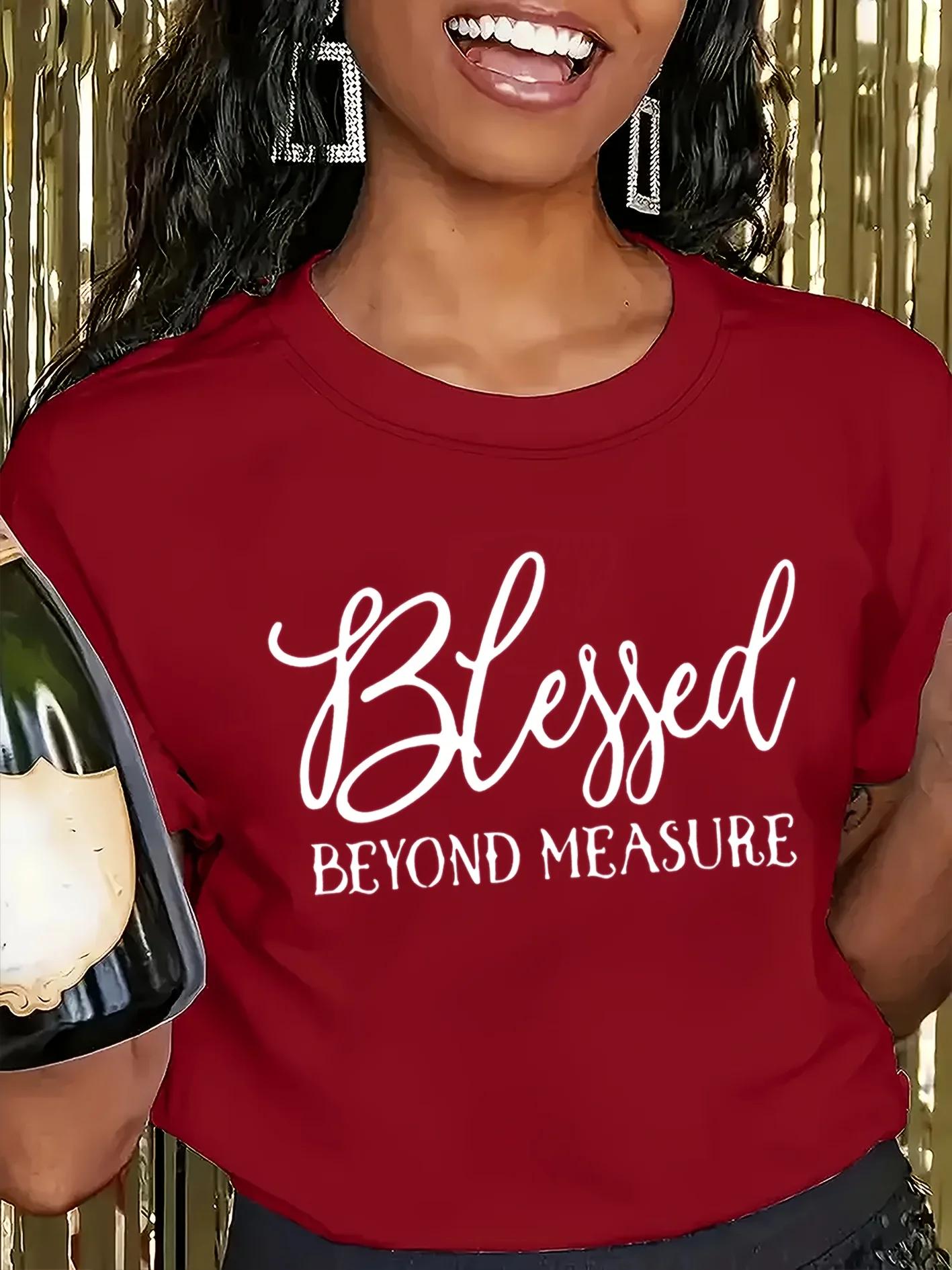 T-shirt pour femme Blessed Beyond Measure - Motif Faith, haut décontracté orange