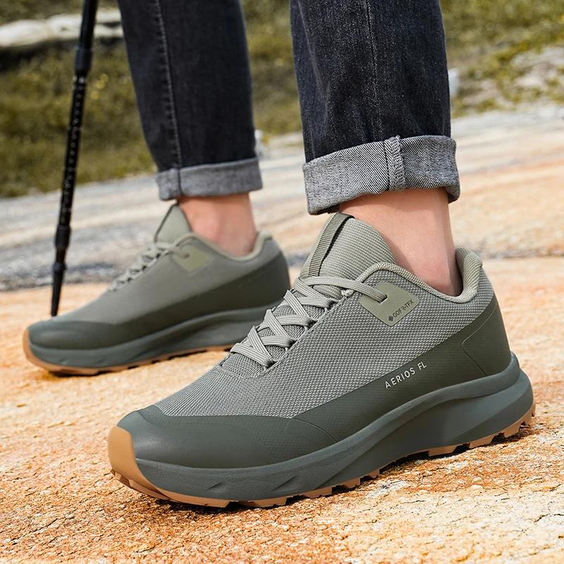 Chaussures randonnée montagne antidéparantes imperméables - Baskets caoutchouc résistantes pour camping et marche
