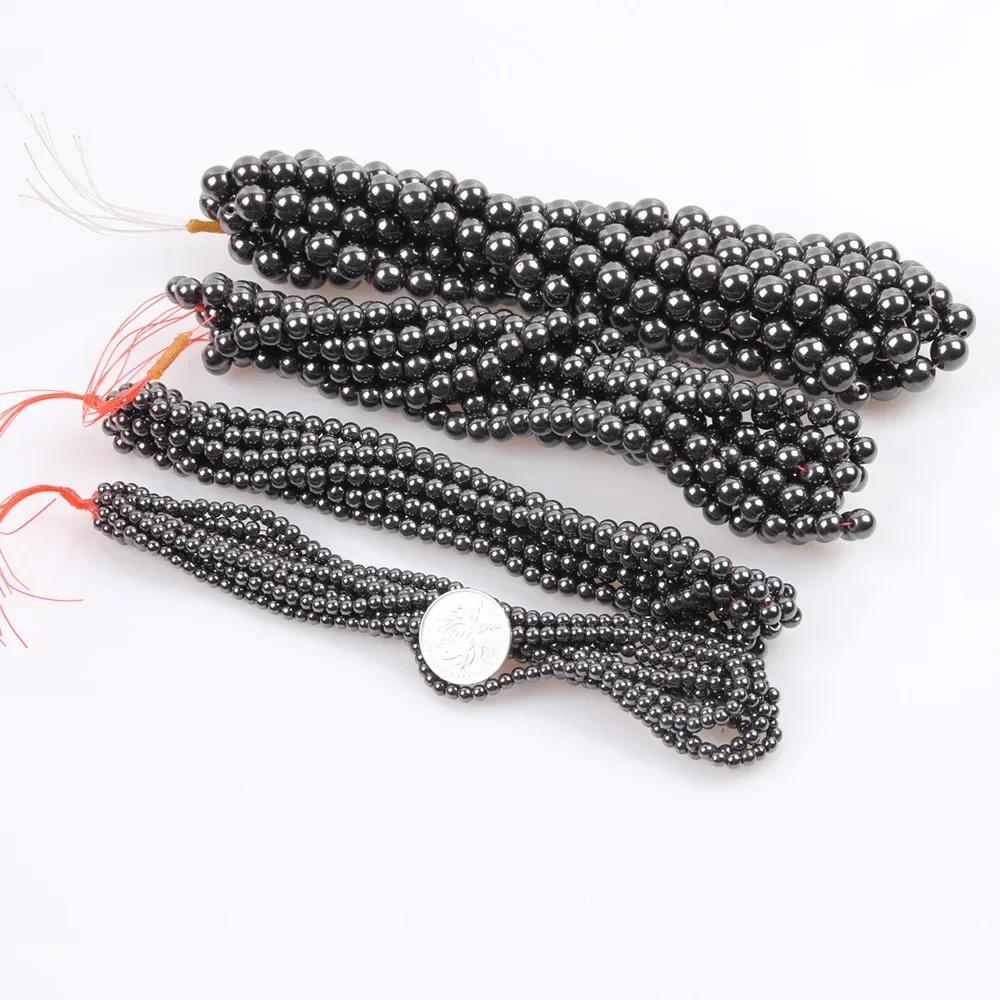 Pierre naturelle magnétite hématite perles en vrac pierre biliaire noire magnétique pour les femmes 