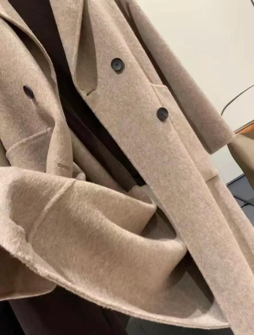 Manteau en laine ample à double boutonnage pour femme, nouveau style Original de haute qualité, 2026