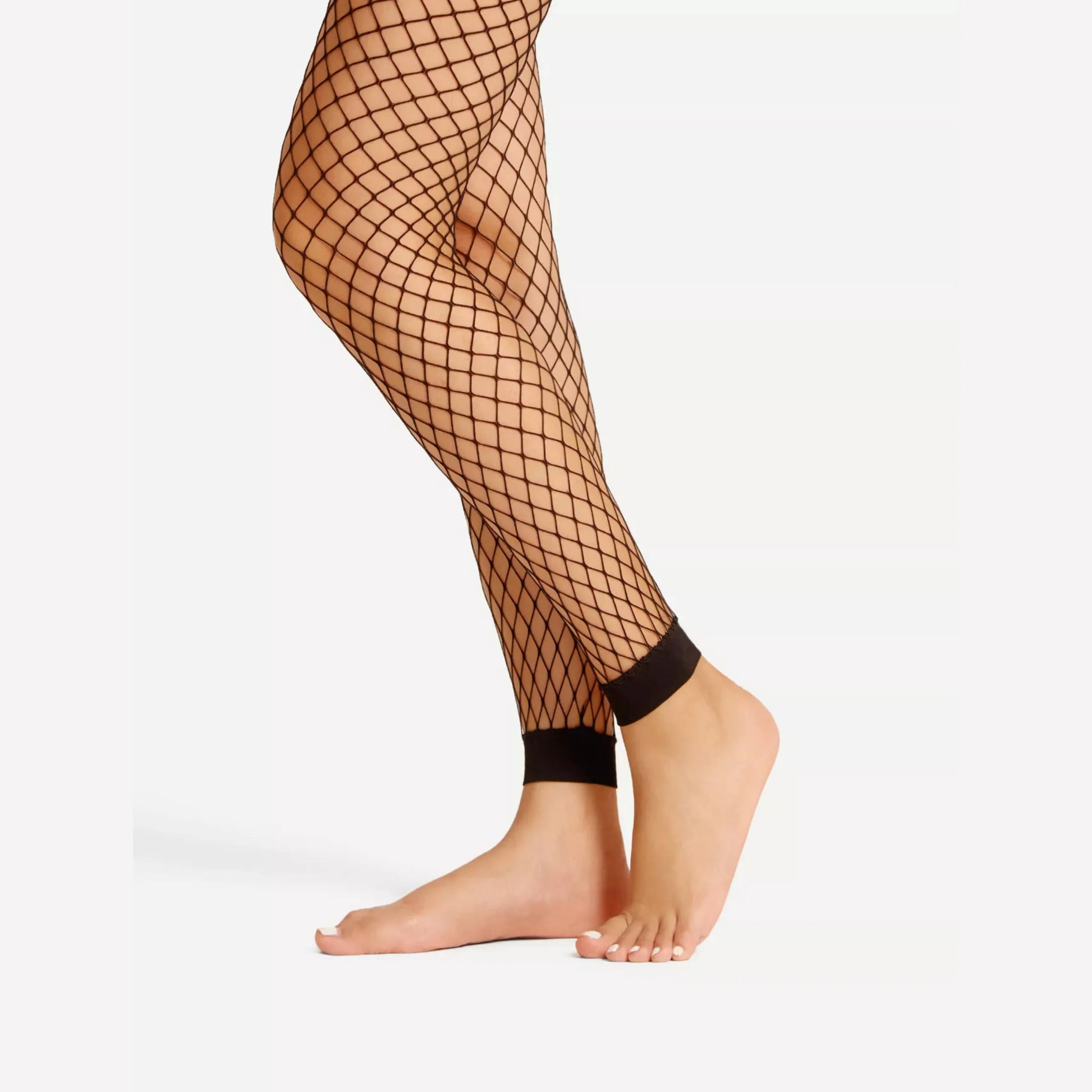 1 paires de chaussettes en maille à neuf points pour femmes, chaussettes Sexy en résille creuse, Leg