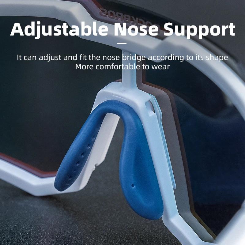 ROCKBROS – lunettes de soleil photochromiques pour hommes et femmes, polarisées, réglables, Support 