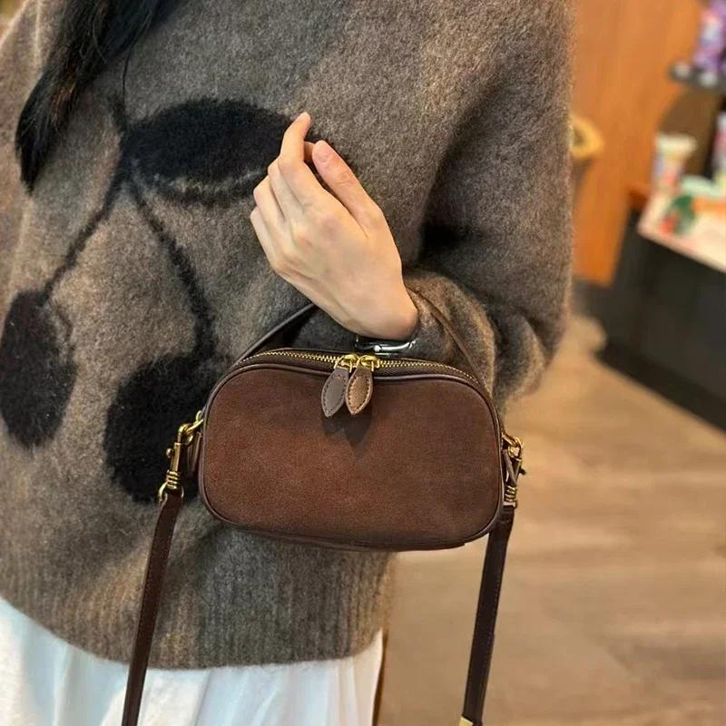 Sac à bandoulière en cuir de vache véritable pour femmes russes, sac à bandoulière polyvalent en vac