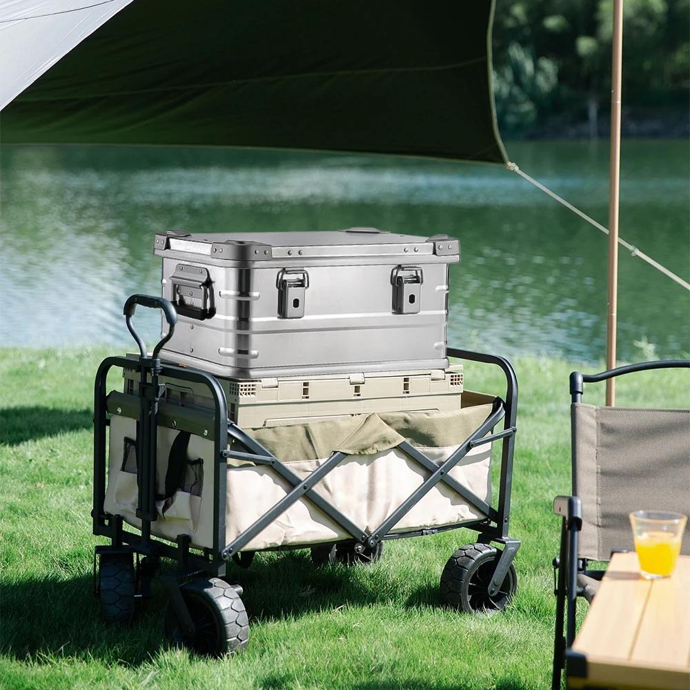 Boîte de rangement extérieure 60-80L en alliage d'aluminium - Grande capacité pour camping et voyage - Étanche et robuste