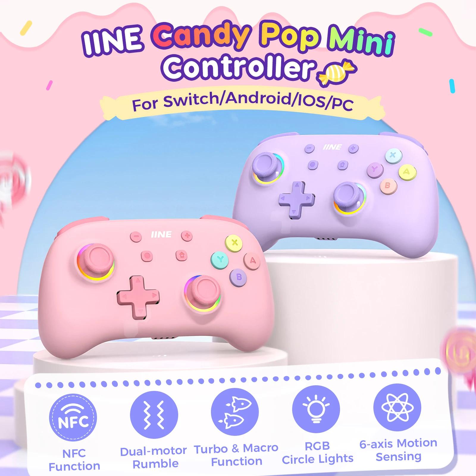 Mini contrôleur IINE Candy Pop, prise en charge de la fonction NFC, fonction Turbo et Macro, Compati