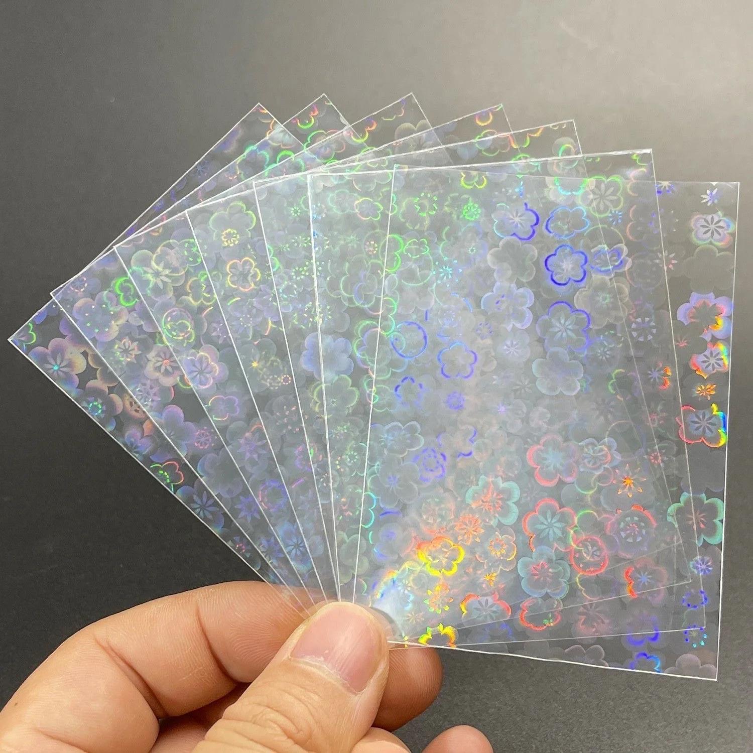 Protecteurs holographiques pour cartes de jeu TCG, 50 pièces, 65x90mm, manchons en aluminium laser, 