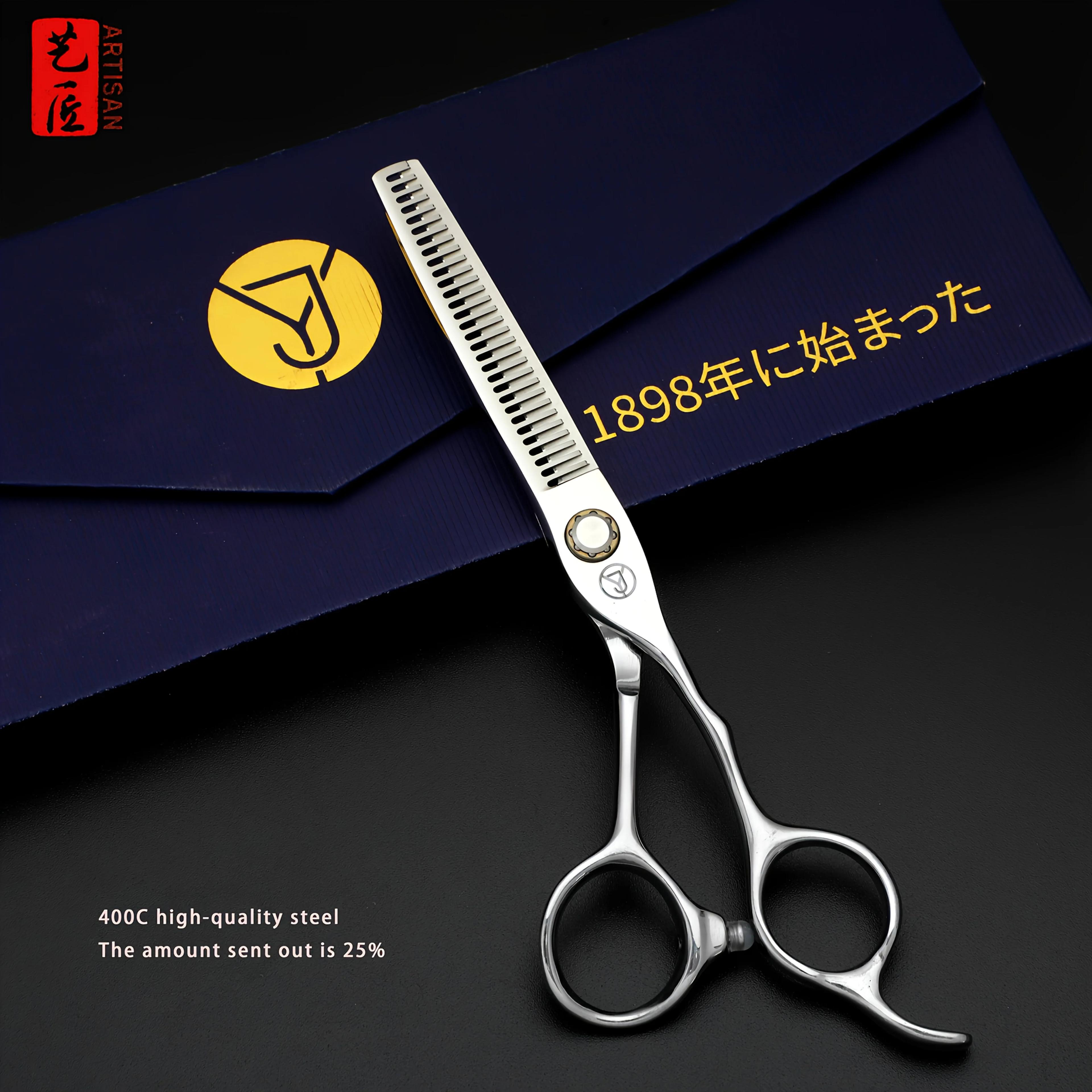 Ciseaux de coiffure professionnels en acier 40C - Fabrication de pointe, précision nano, roulements 