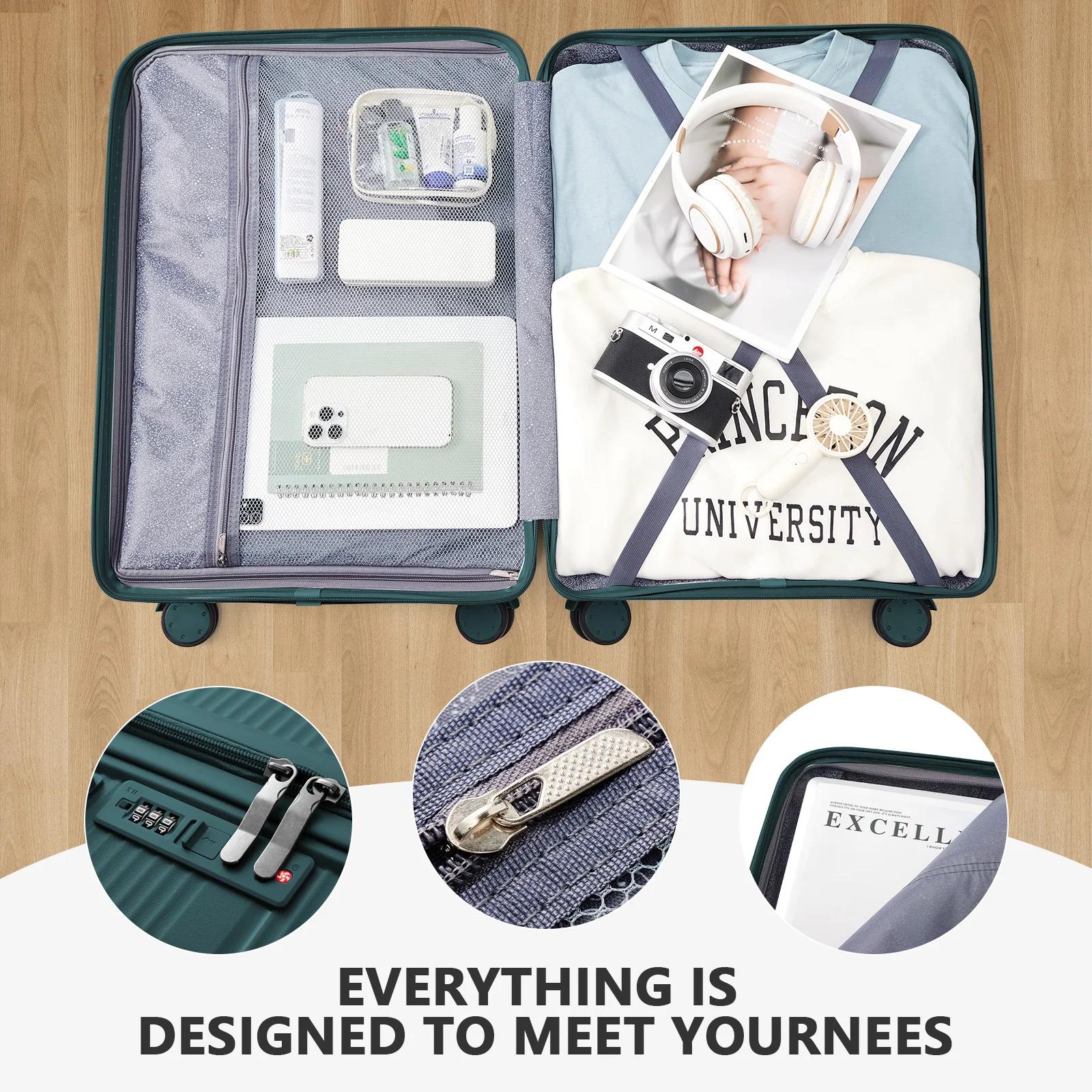 2024 Nouveau design valise de voyage roulante, femmes hommes continuer boîtier de chariot de voyage 