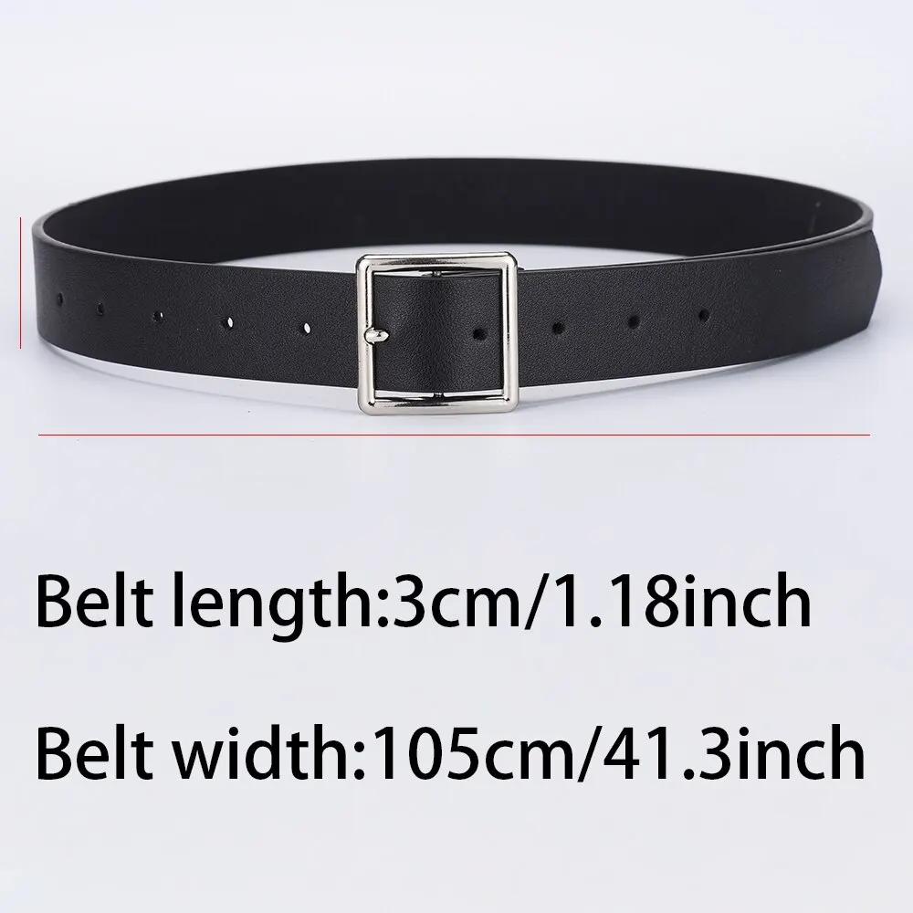 Ceinture en cuir Pu souple pour femmes, boucle carrée, boucle ardillon, jean noir, Chic, marque de l