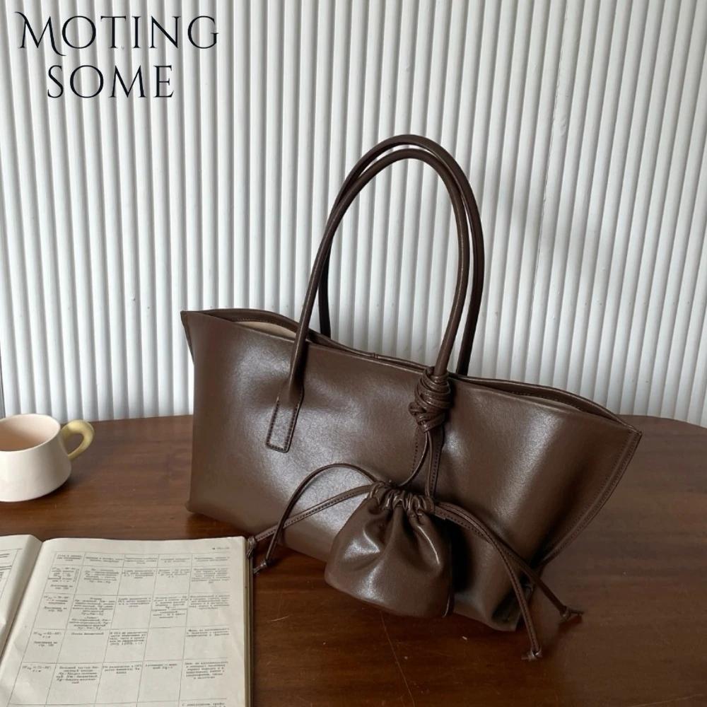 Motingsome grande capacité femmes sac nouveau luxe en cuir véritable sac à main et sac à main pochet
