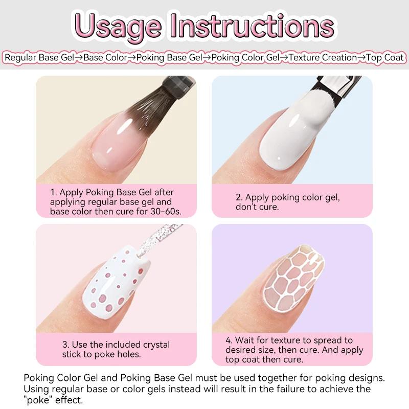 BORN PRETTY 5ml piquant ongles Gel dentelle trou noir blanc Poke bulle océan vague motif creux peint