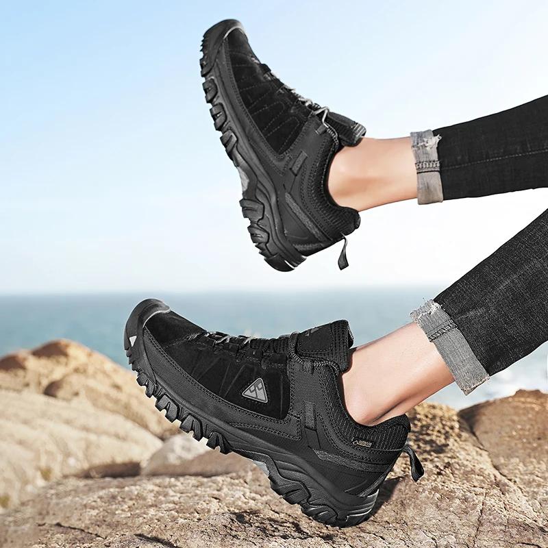 HIKEUP nouvelles chaussures de randonnée pour hommes de haute qualité chaussures d'escalade en cuir 